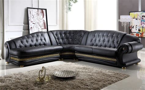 versace black leather sofas|versace style home decor.